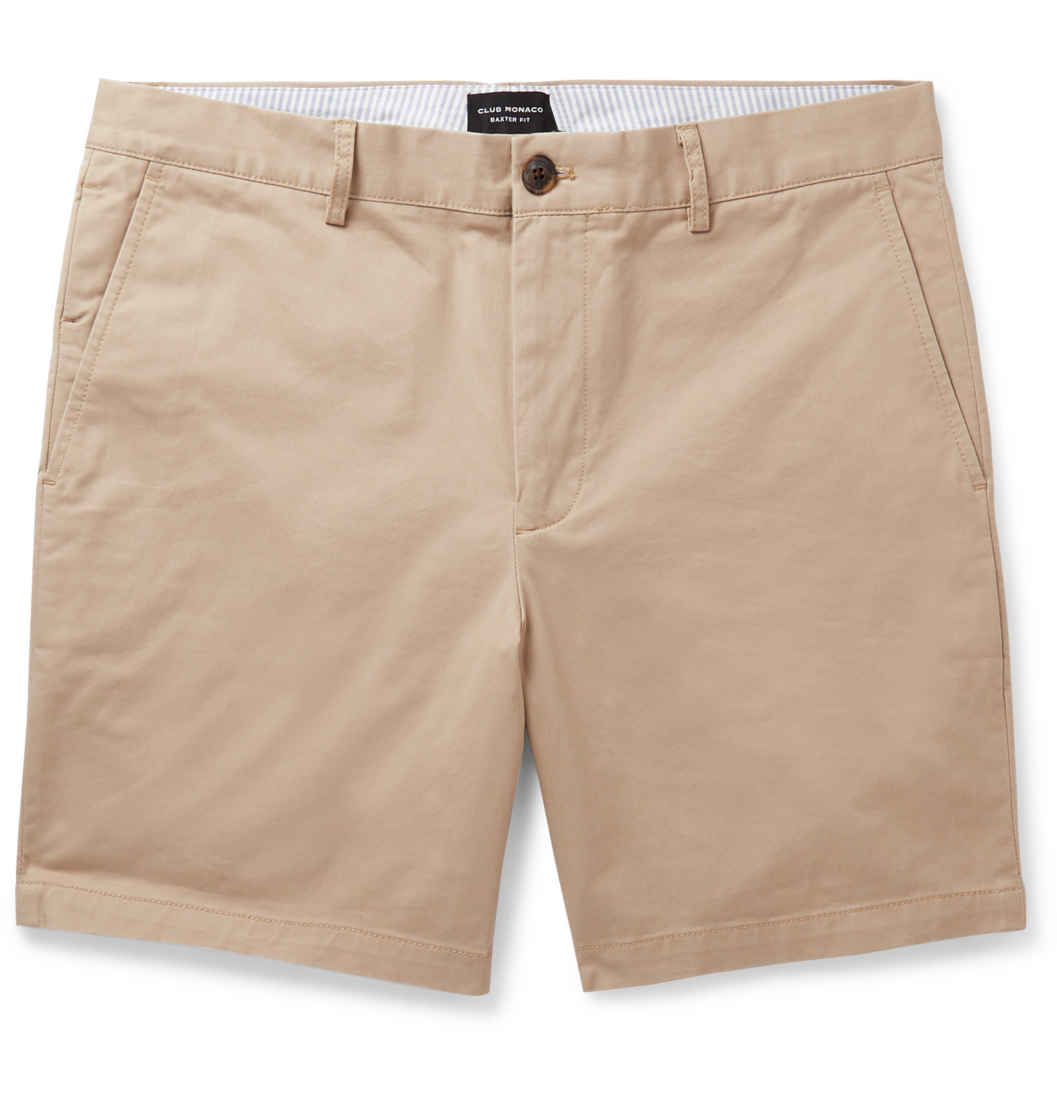 Club Monaco - Baxter Cotton-Blend Twill Shorts - Men - Neutrals | The ...