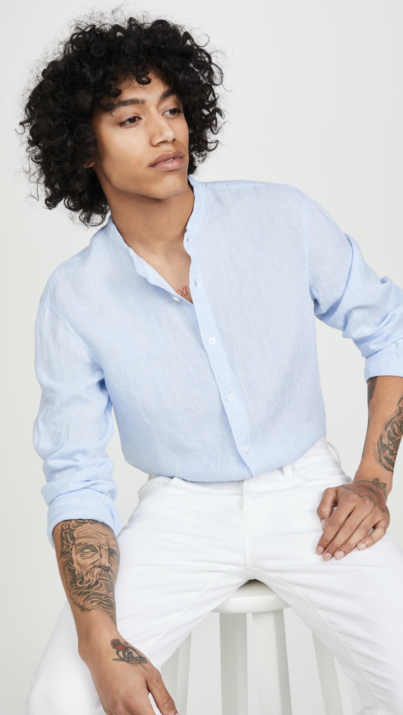 Club Monaco Linen End on End Shirt