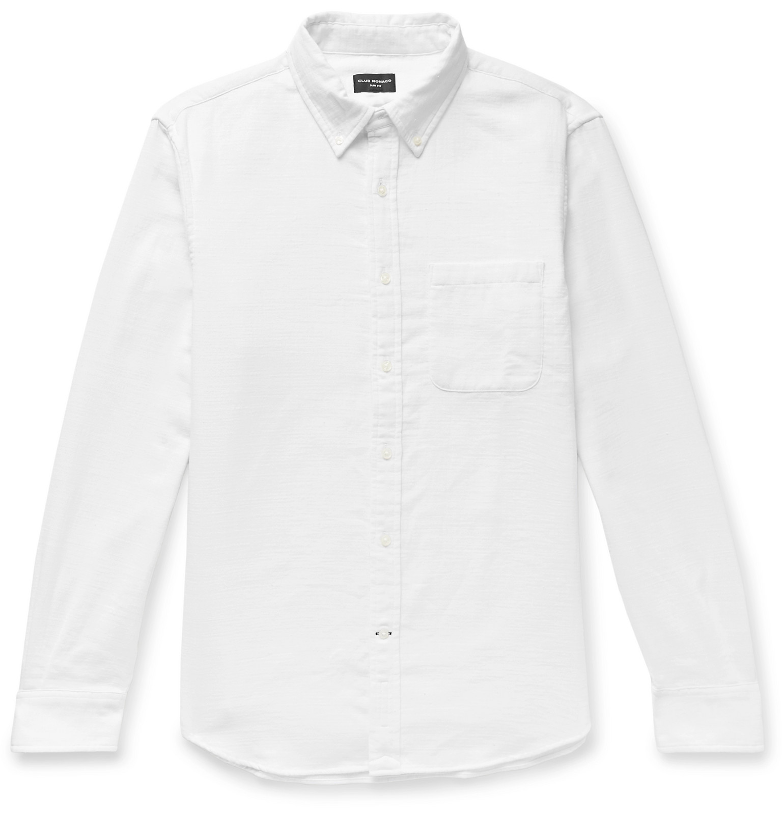 white slim fit button down collar shirt