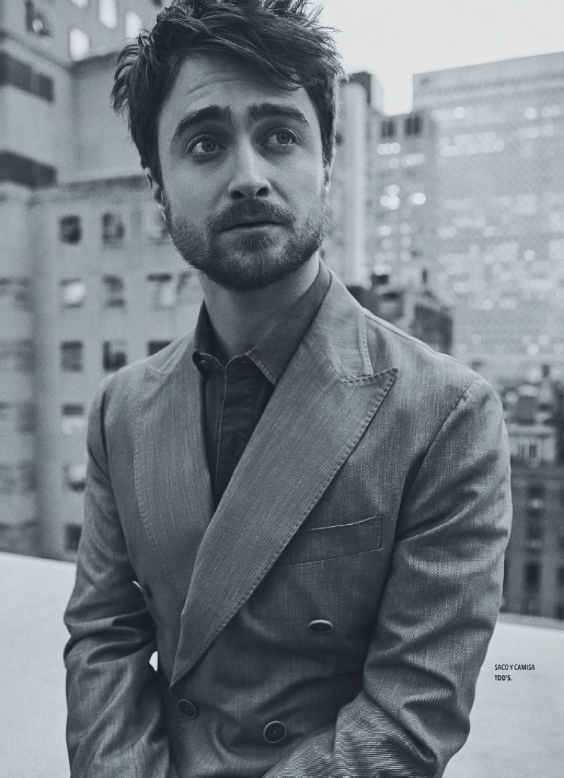 A dapper vision, Daniel Radcliffe sports a shirt and double-breasted jacket from Tod's for Esquire México. » Daniel Radcliffe Covers Esquire México, Reflects on Being a Child Star A dapper vision, Daniel Radcliffe sports a shirt and double-breasted jacket from Tod's for Esquire México.