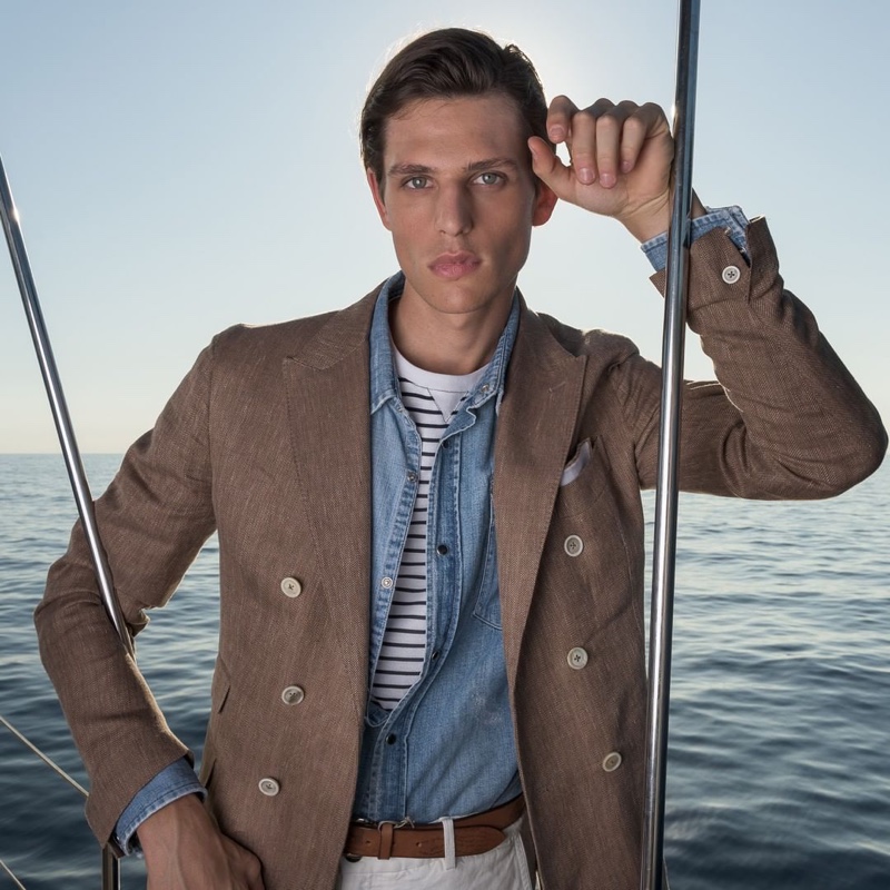 Pau Ramis dons smart style for Eleventy's spring-summer 2020 campaign.