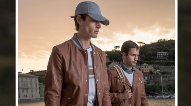 Pau & Aleksandar Set Sail for Eleventy Spring '20 Campaign Models Pau Ramis and Aleksandar Rusić front Eleventy's spring-summer 2020 campaign.