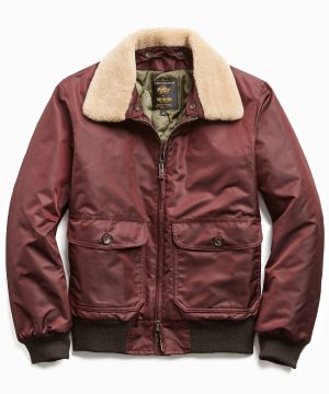 Exclusive Todd Snyder + Golden Bear Shearling Collar Bomber Jacket in Burgundy Exclusive Todd Snyder + Golden Bear Shearling Collar Bomber Jacket in Burgundy