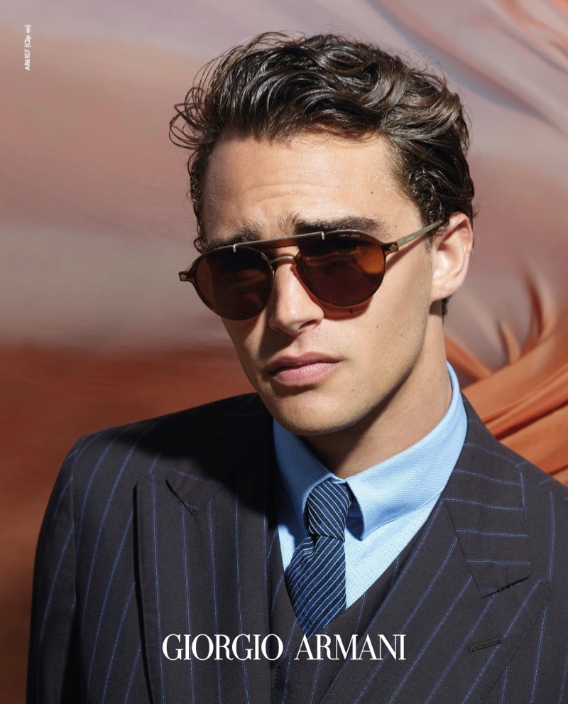 Sporting shades, Pepe Barroso fronts Giorgio Armani's spring-summer 2020 eyewear campaign.