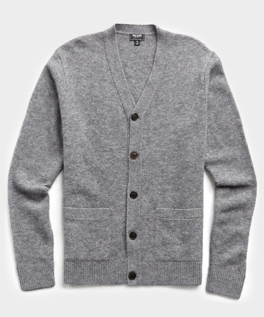 Italian Merino Cardigan in Grey The Fashionisto