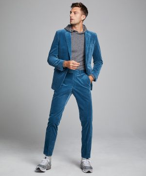 Italian Stretch Cord Sutton Suit Jacket in Teal Italian Stretch Cord Sutton Suit Jacket in Teal