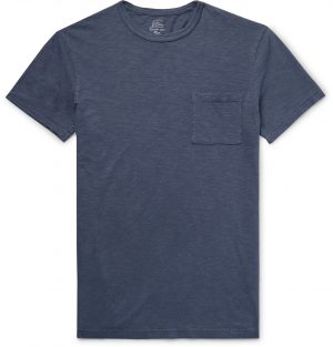 J.Crew - Slim-Fit Garment-Dyed Slub Cotton-Jersey T-Shirt - Men - Blue J.Crew - Slim-Fit Garment-Dyed Slub Cotton-Jersey T-Shirt - Men - Blue