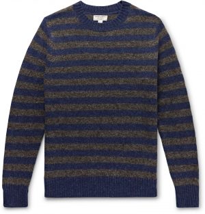 J.Crew - Wallace & Barnes Striped Wool Sweater - Men - Blue J.Crew - Wallace & Barnes Striped Wool Sweater - Men - Blue