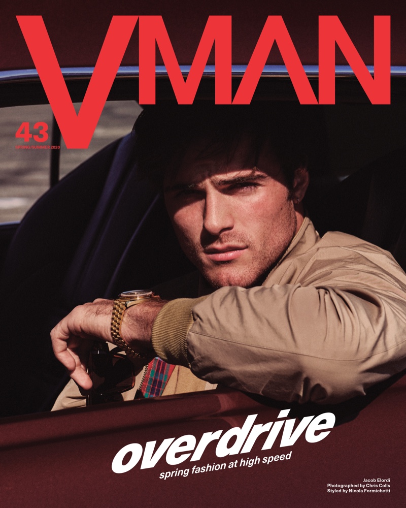 Jacob Elordi covers issue 43 of VMAN. He sports a Baracuta jacket for the cover photo.