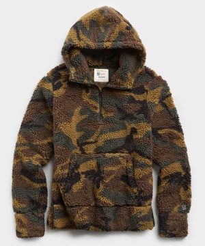 Japanese Sherpa Hoodie in Olive Camo Print Japanese Sherpa Hoodie in Olive Camo Print