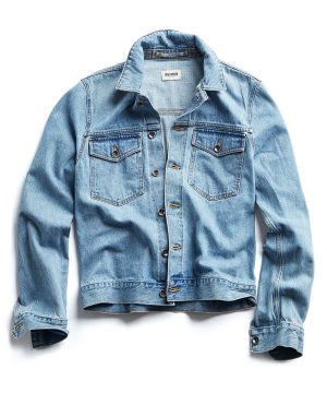 Japanese Stretch Selvedge Denim Jacket in Stone Wash Japanese Stretch Selvedge Denim Jacket in Stone Wash