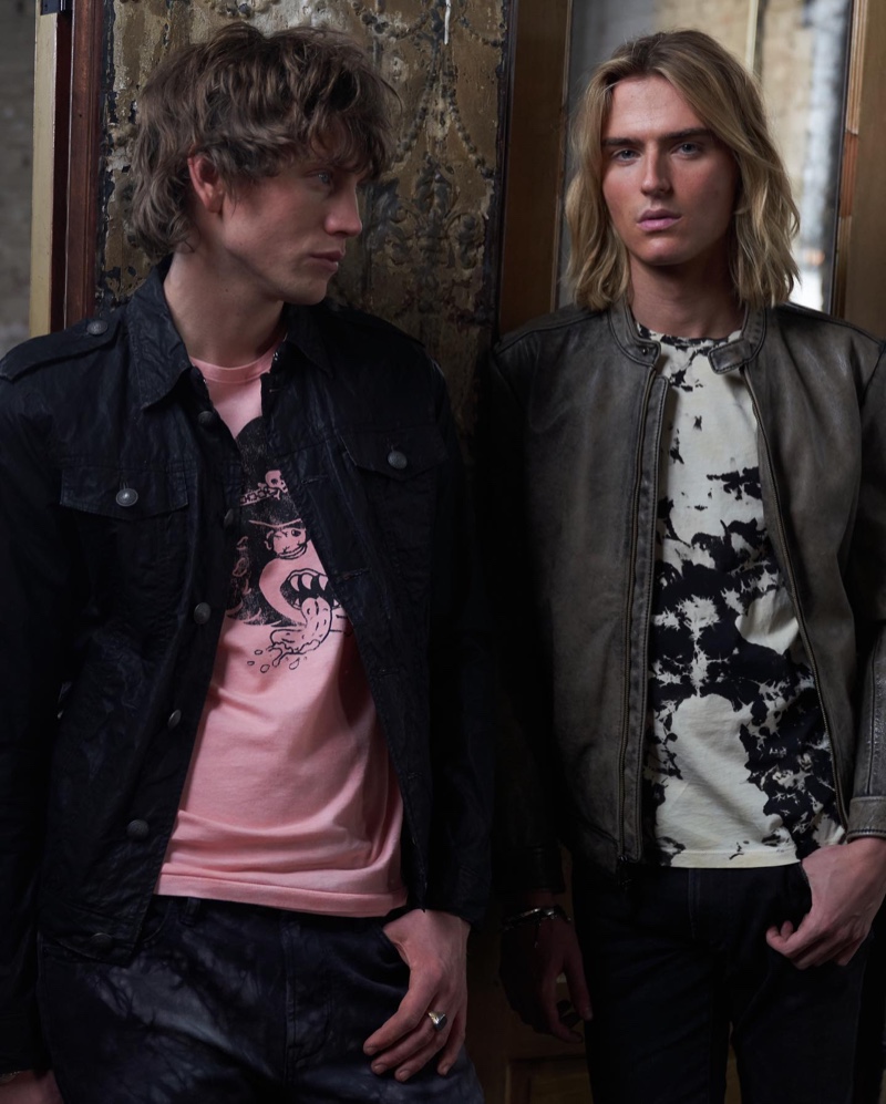 Models Sid Ellisdon and Luke Eisner front the John Varvatos Star USA spring-summer 2020 campaign.