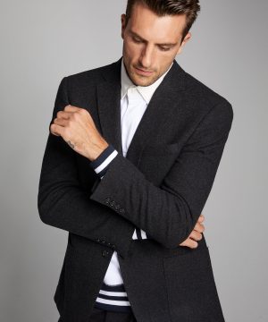 Knit Traveler Suit Jacket in Charcoal Knit Traveler Suit Jacket in Charcoal