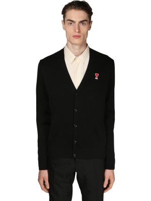 Logo Patch Wool Knit Cardigan Logo Patch Wool Knit Cardigan