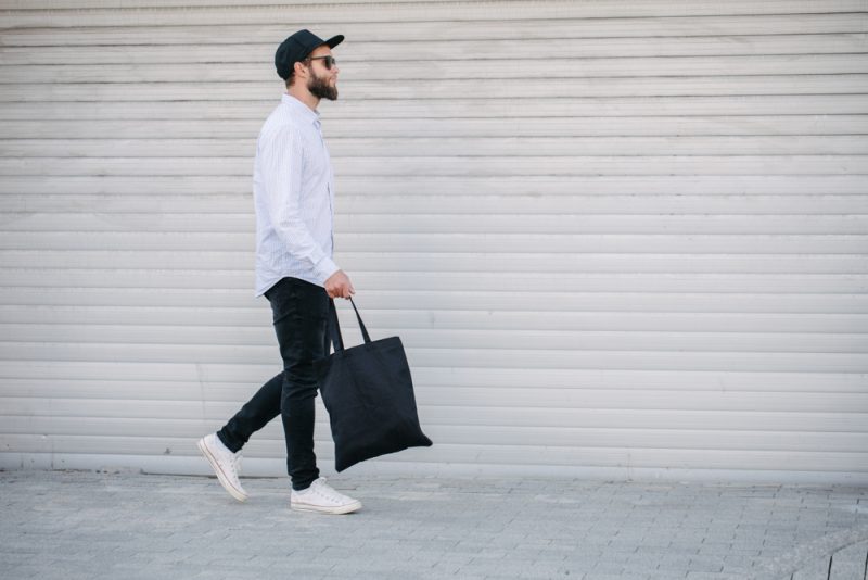 Man with Tote Bag