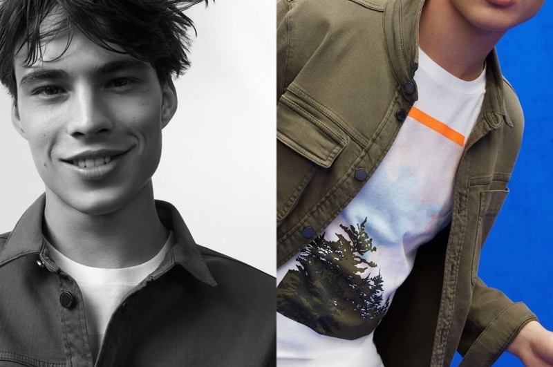 All smiles, Louis Baines appears in Marc O'Polo's spring-summer 2020 denim campaign.