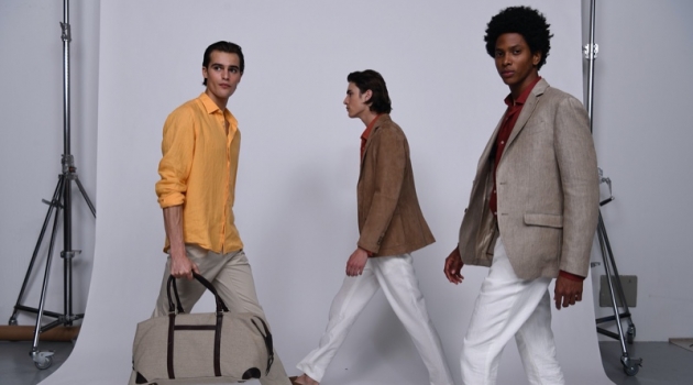 Parker, Rafael & Liam Don Massimo Dutti Limited Edition Collection Models Parker van Noord, Liam Kelly, and Rafael Mieses don looks from Massimo Dutti's spring-summer 2020 Limited Edition collection.