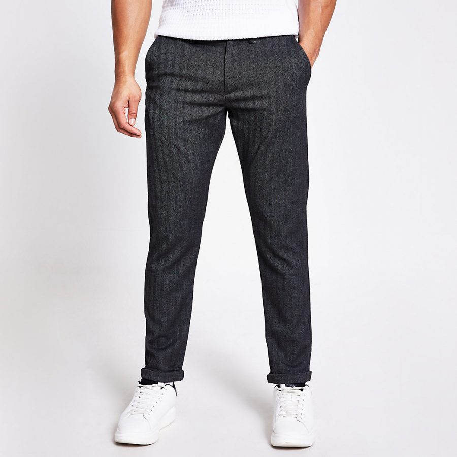 grey herringbone trousers mens