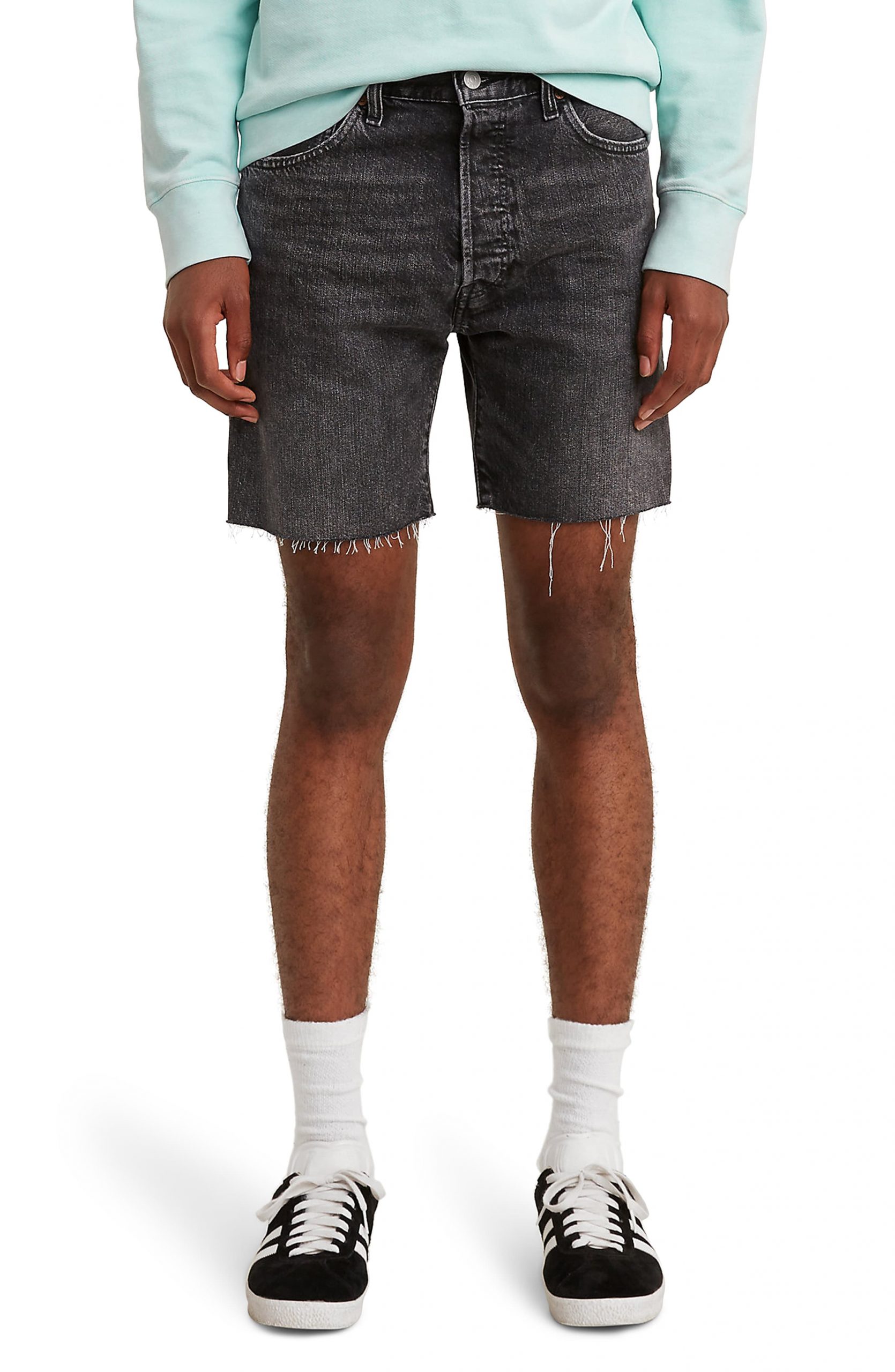 levi's 501 distressed denim shorts