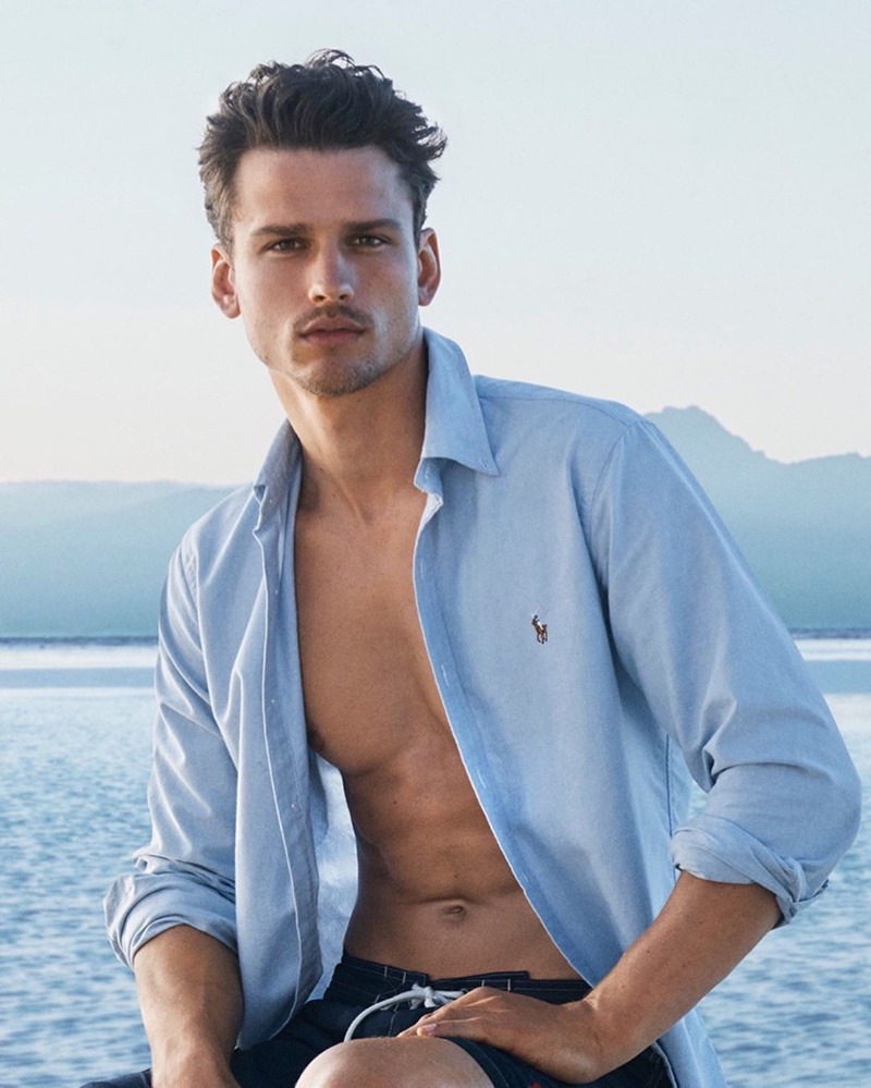 Simon Nessman stars in the POLO Ralph Lauren Deep Blue fragrance campaign.