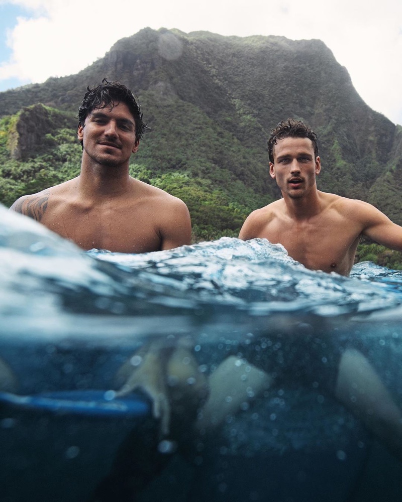 Surfer Gabriel Medina and model Simon Nessman come together for the POLO Ralph Lauren Deep Blue fragrance campaign.
