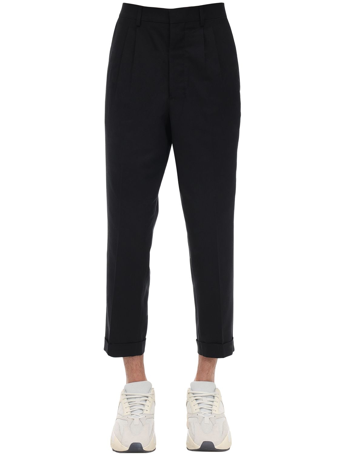pleated cotton pants