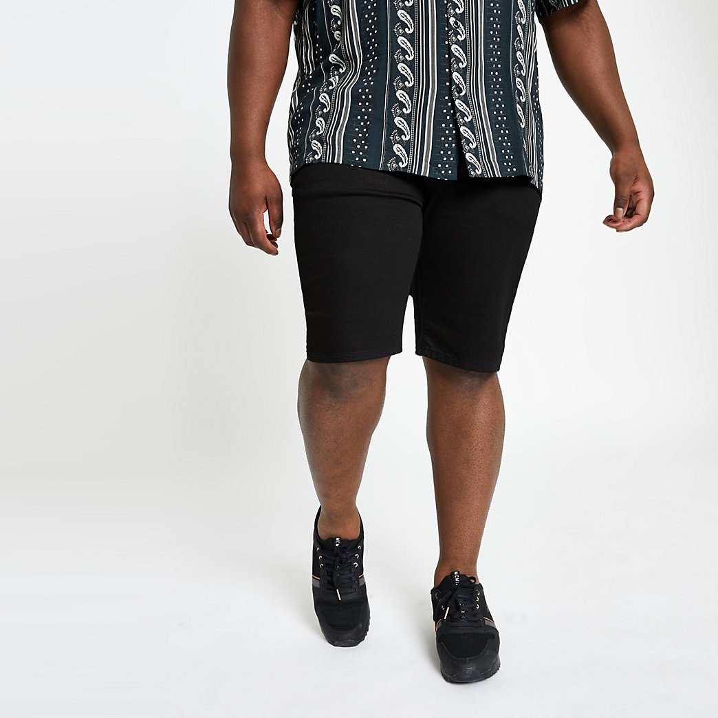 River Island Mens Big and Tall black skinny fit shorts The Fashionisto