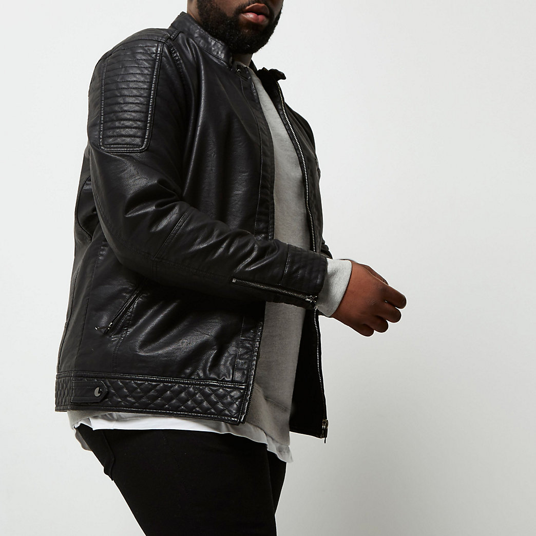 Faux Leather Bomber Jacket Mens Leather Jackets River Island River