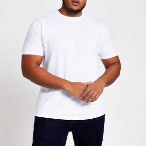River Island Mens Big and Tall white short sleeve T-shirt River Island Mens Big and Tall white short sleeve T-shirt