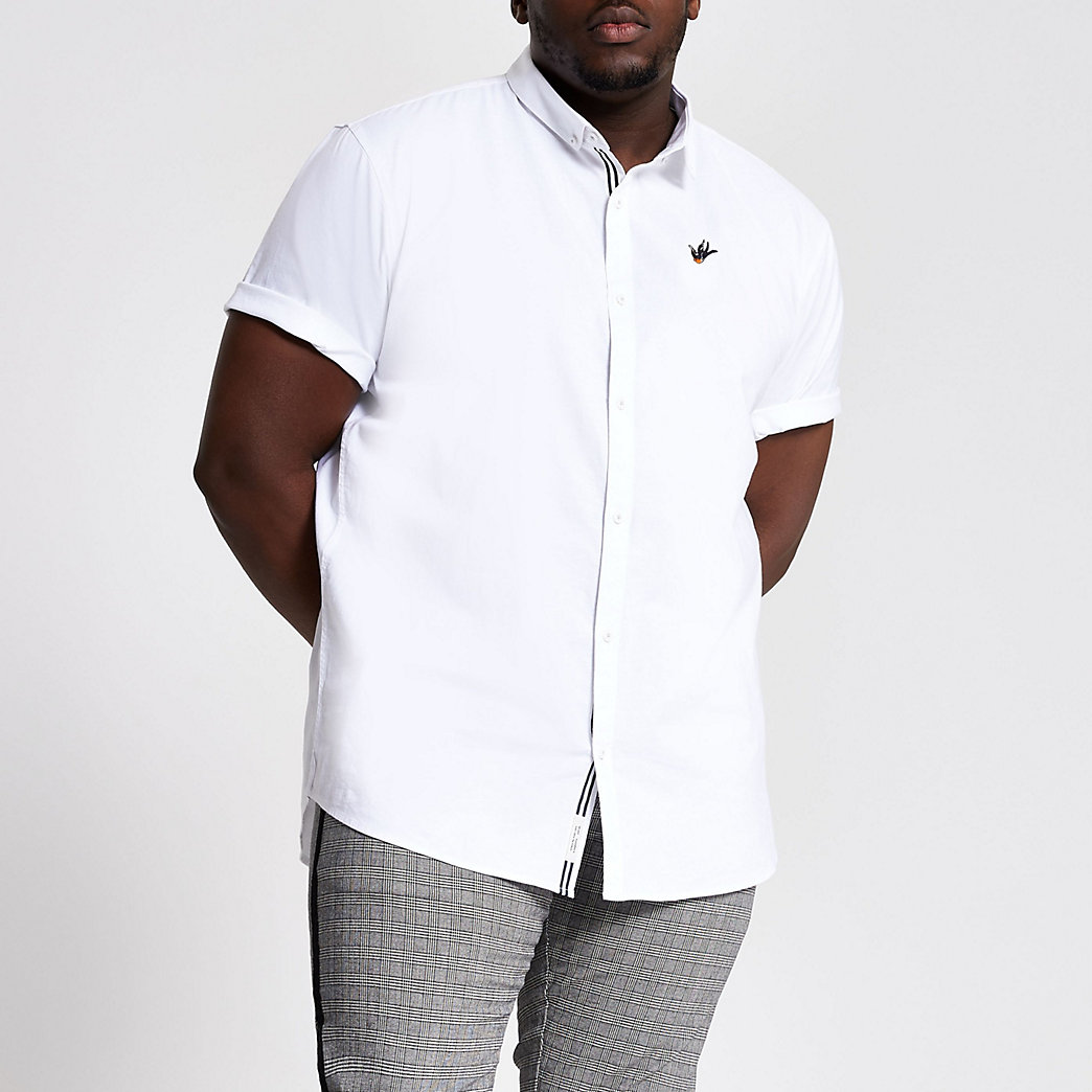 mens white slim fit oxford shirt