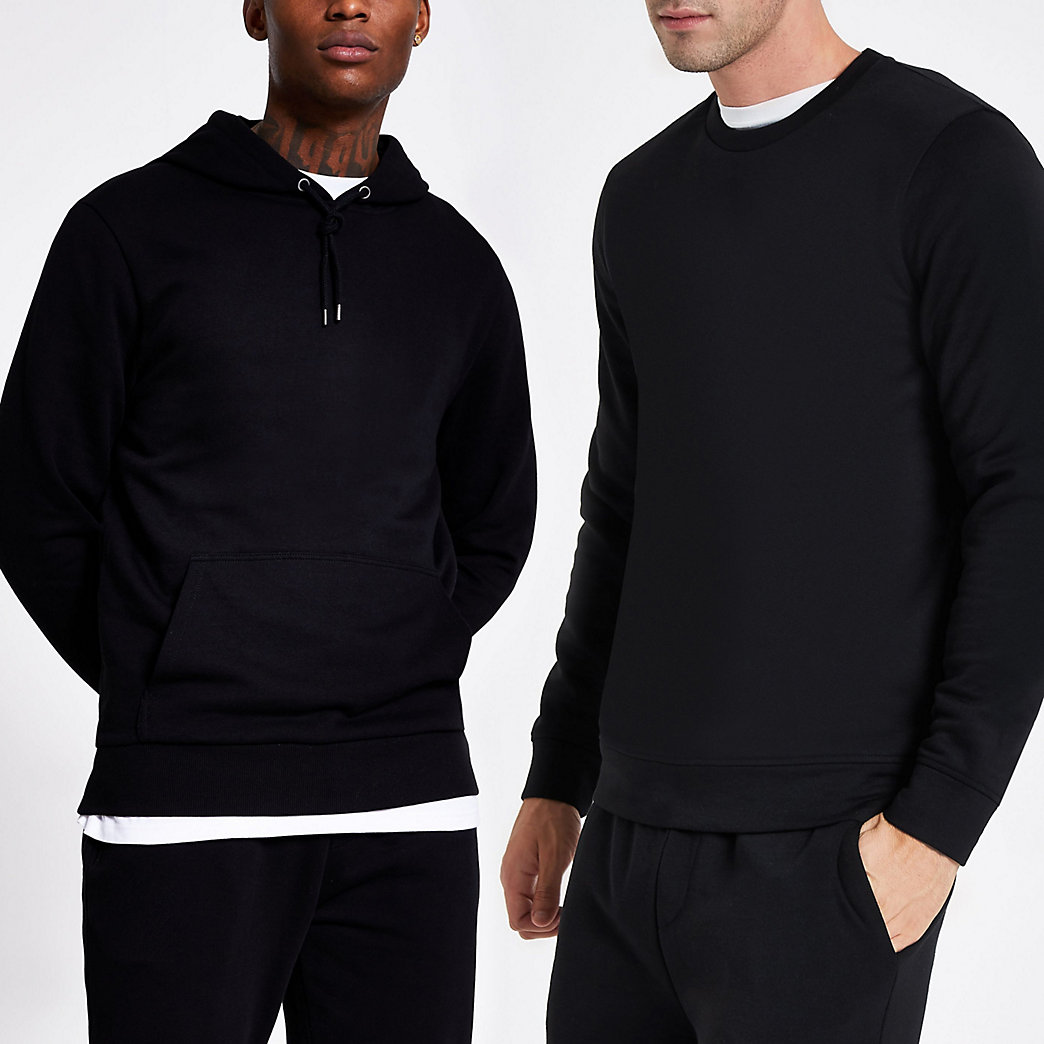 black hoodie set
