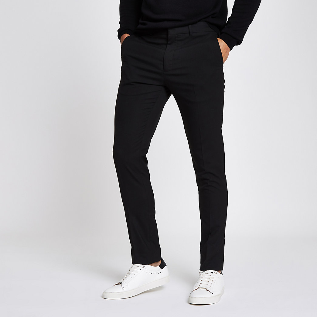 River Island Mens Black skinny fit smart pantss | The Fashionisto