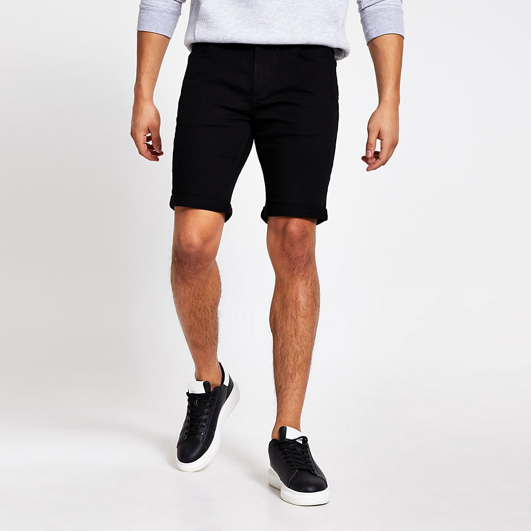 River Island Mens Black skinny shorts | The Fashionisto