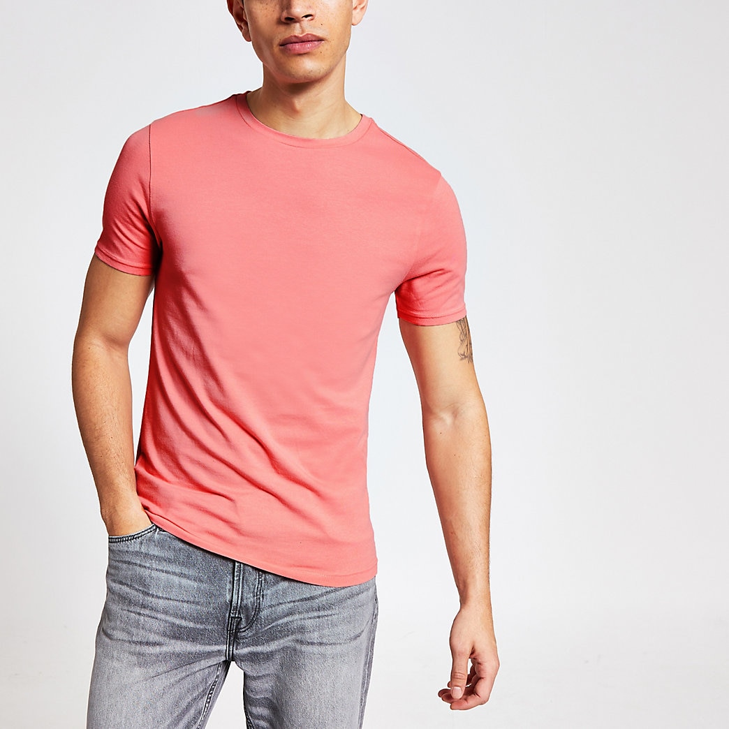 mens coral short sleeve dress shirt
