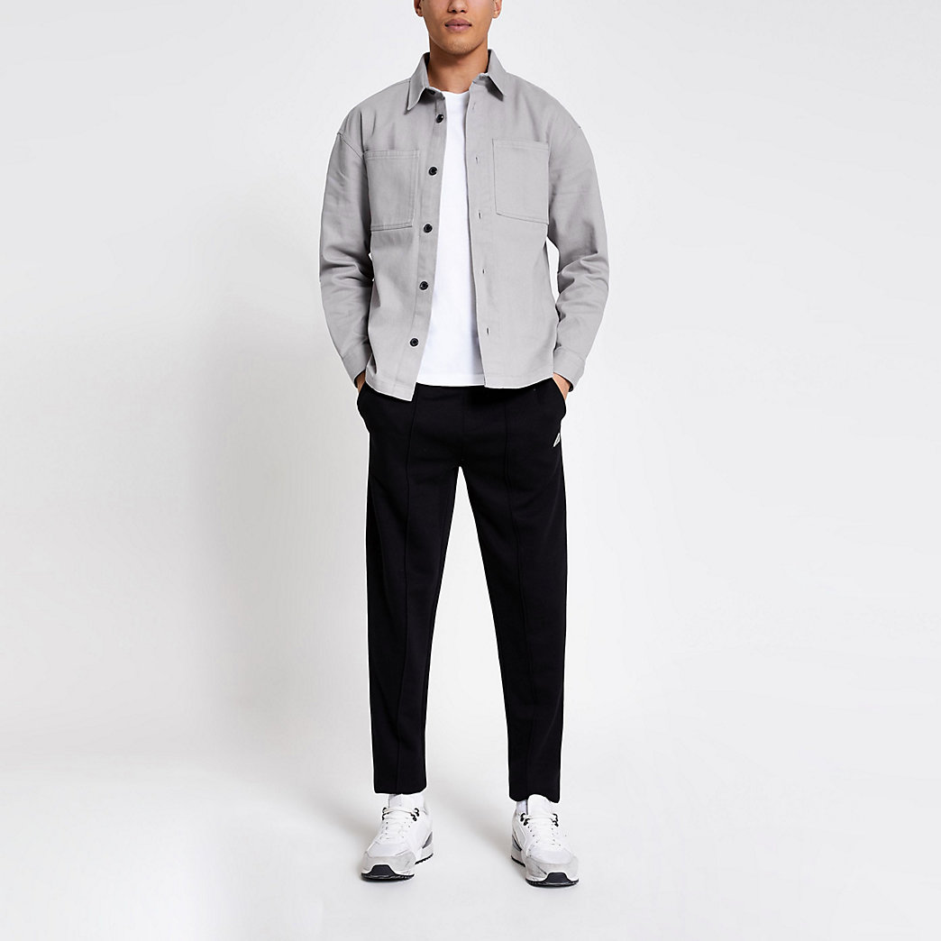 River Island Mens Grey pocket front box fit overshirt | The Fashionisto