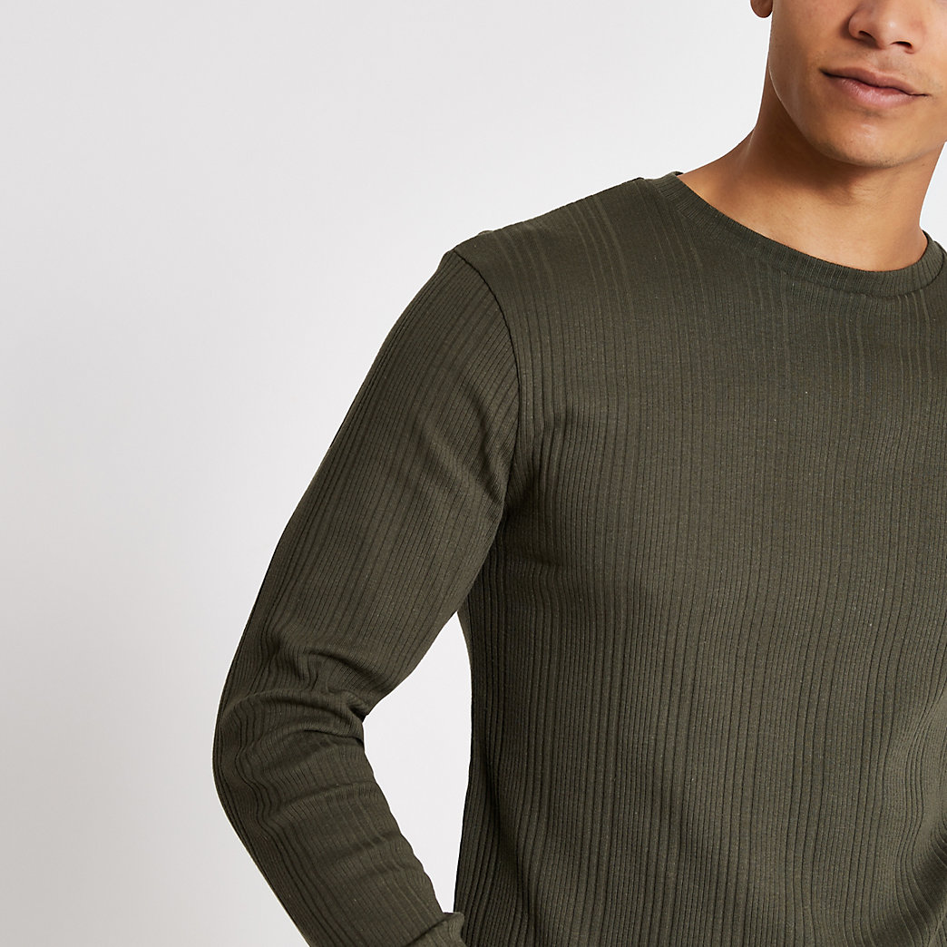 river island ribbed t shirt