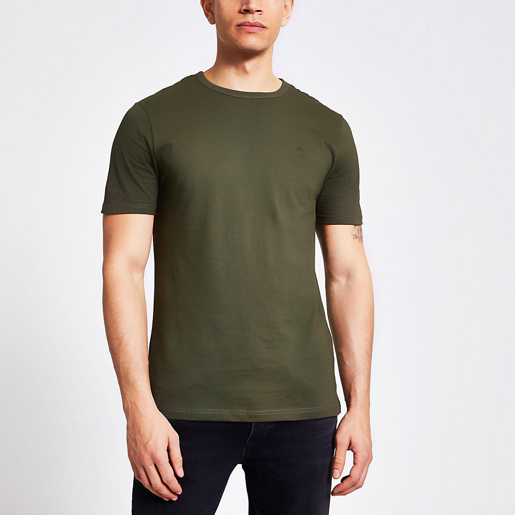 mens khaki slim fit shirt