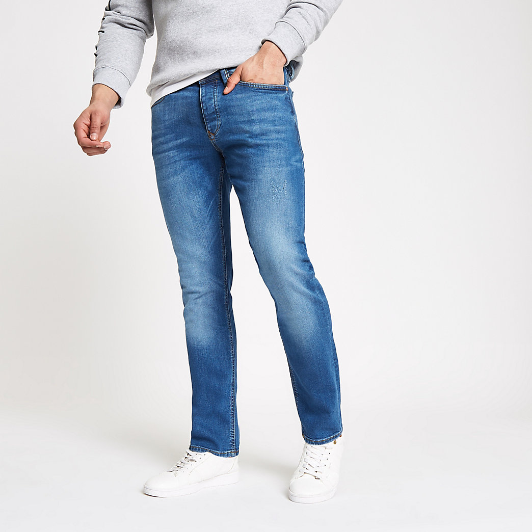 River Island Mens Blue slim fit jeans | The Fashionisto