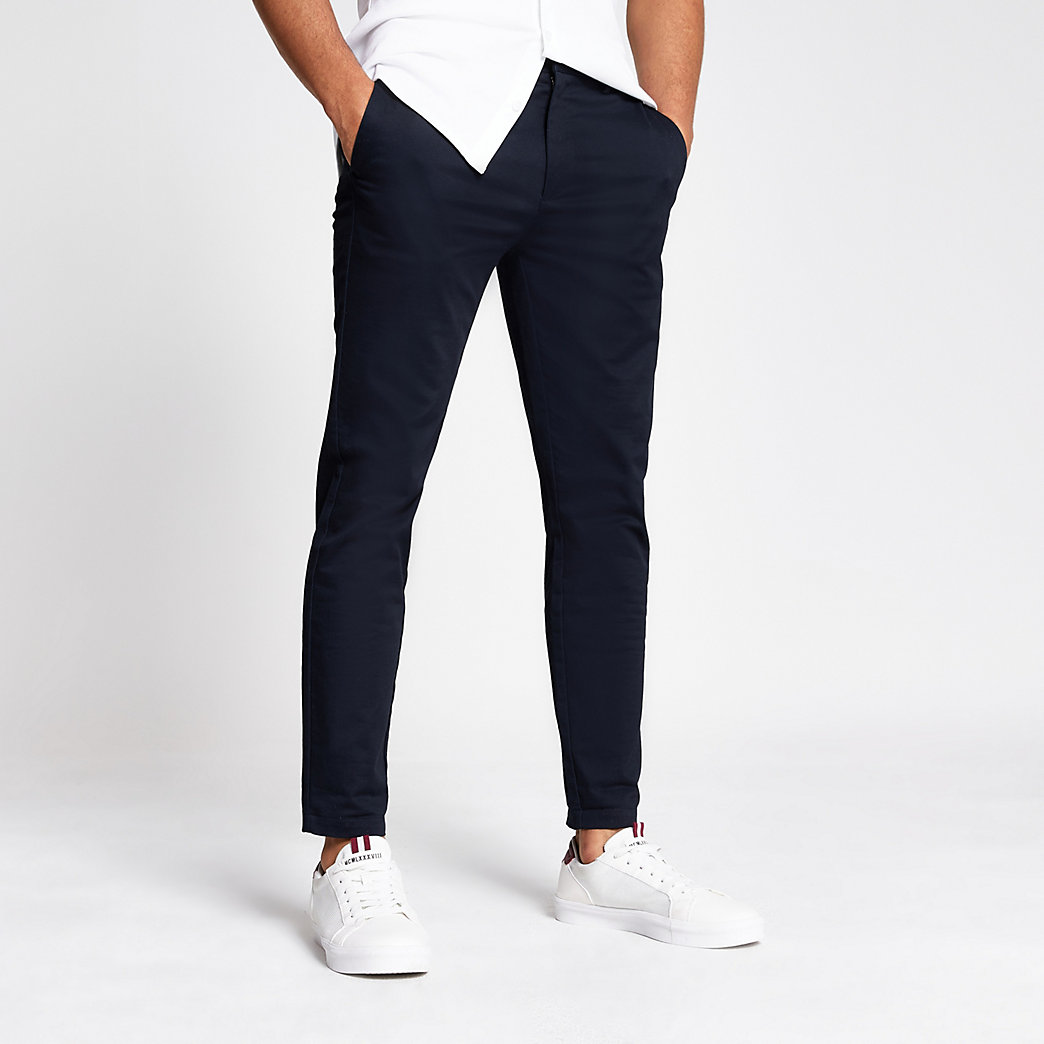 mens navy chino trousers