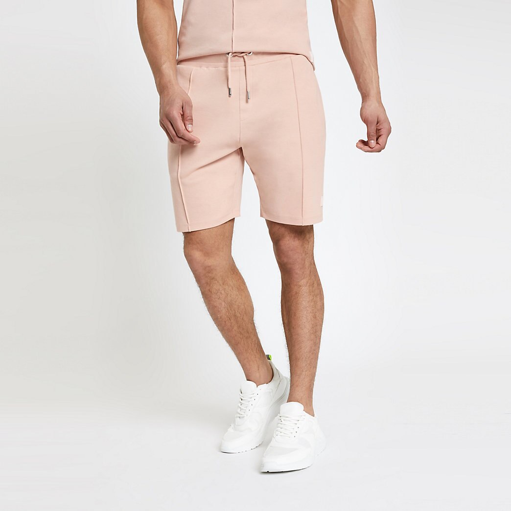 mens pink jersey shorts