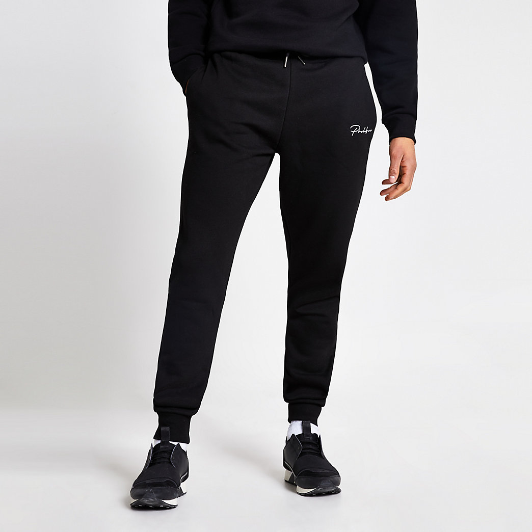 river island leather joggers