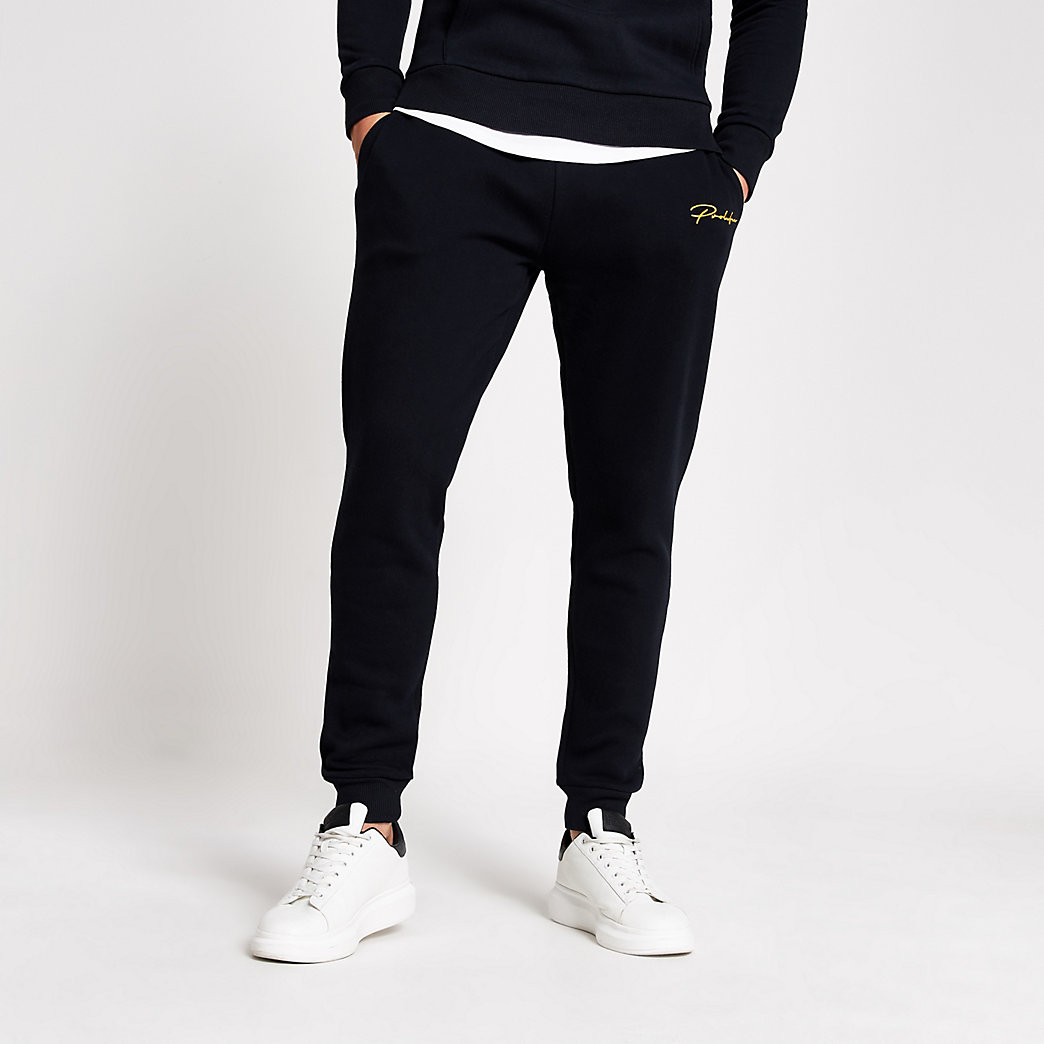 mens black stone island joggers