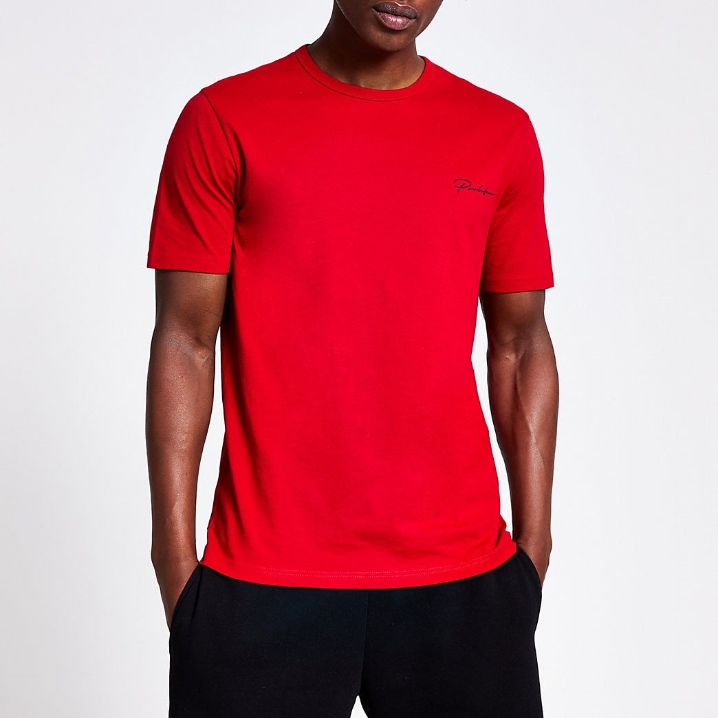 red slim fit shirt