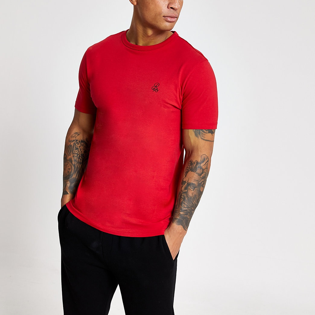 red slim fit shirt
