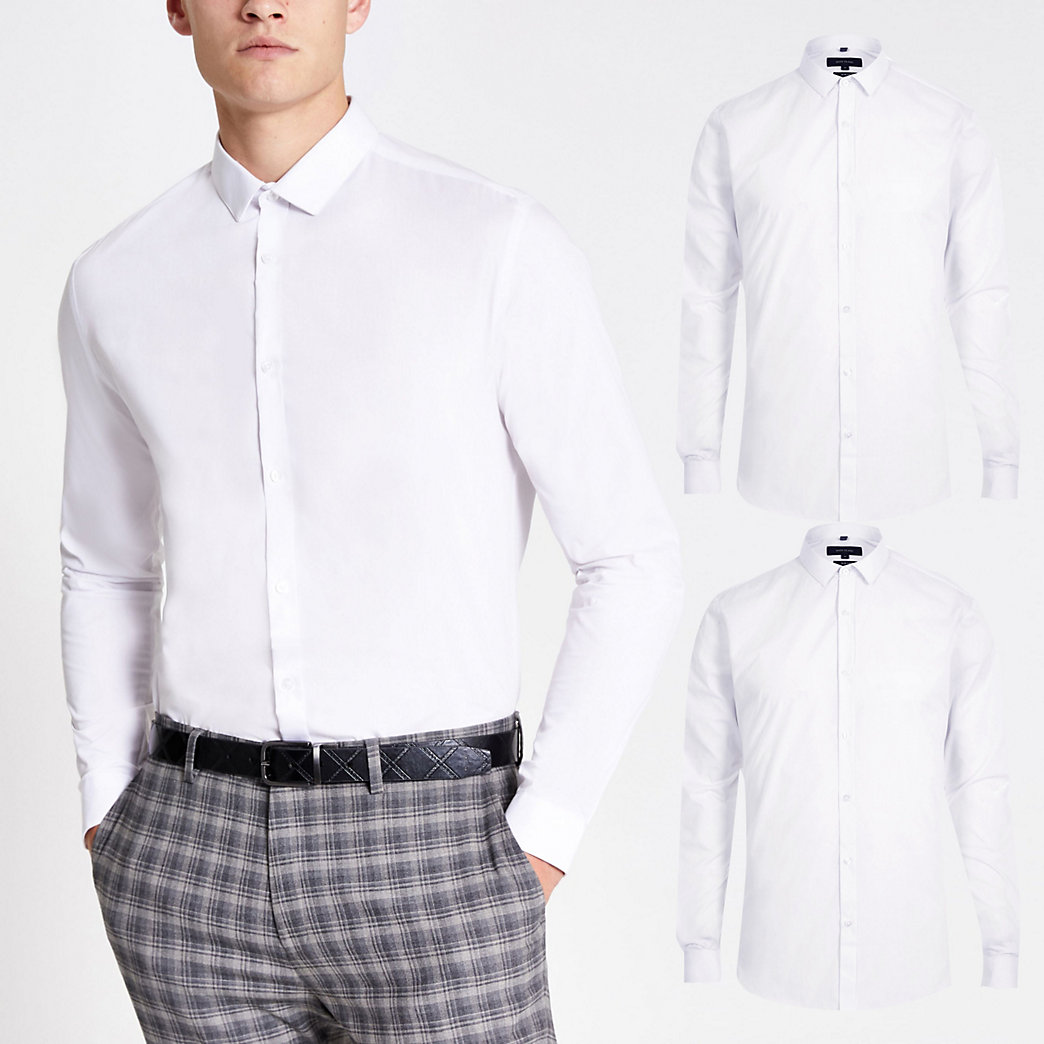 mens formal shirts multipack slim fit