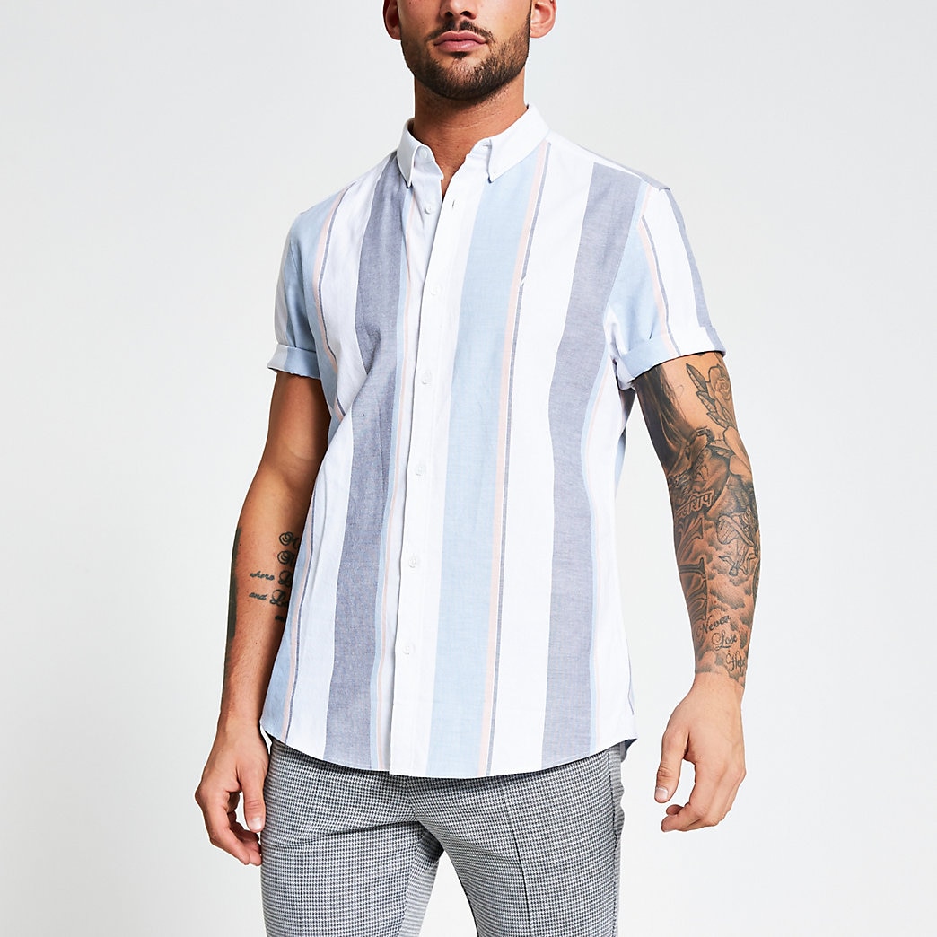 mens white slim fit oxford shirt