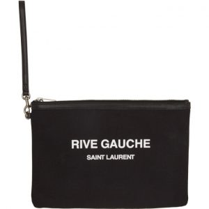 Saint Laurent Black Canvas Rive Gauche Pouch Saint Laurent Black Canvas Rive Gauche Pouch