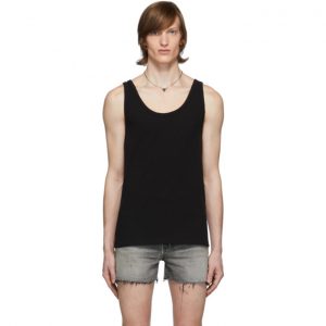 Saint Laurent Black Distressed Tank Top Saint Laurent Black Distressed Tank Top