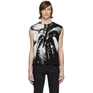 Saint Laurent Black & White Palm Tank Top Saint Laurent Black and White Palm Tank Top