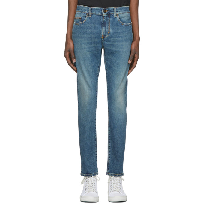 Saint Laurent Blue Skinny 5 Pocket Jeans | The Fashionisto